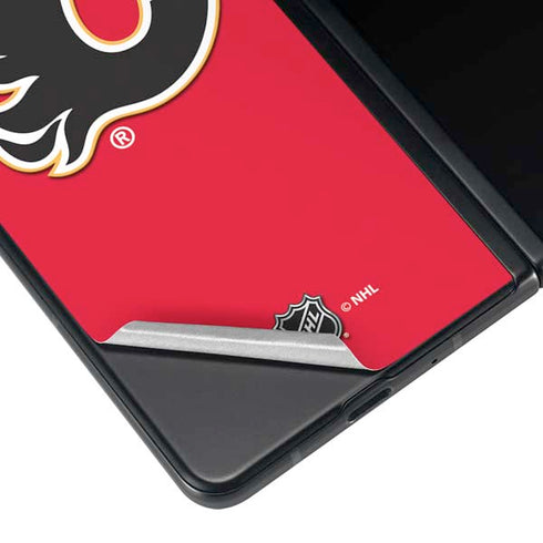 NHL Calgary Flames Solid Background Galaxy Z Fold3 5G Skin